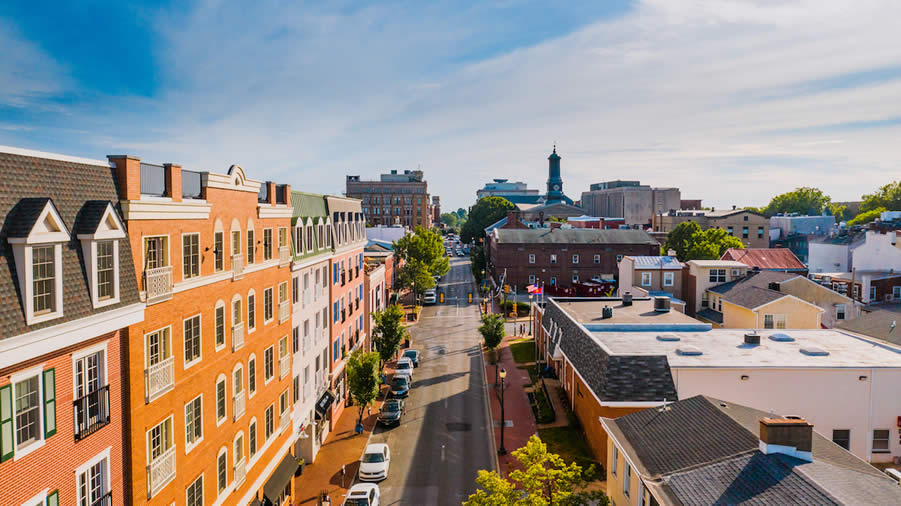 View of Market Street in West Chester, PA